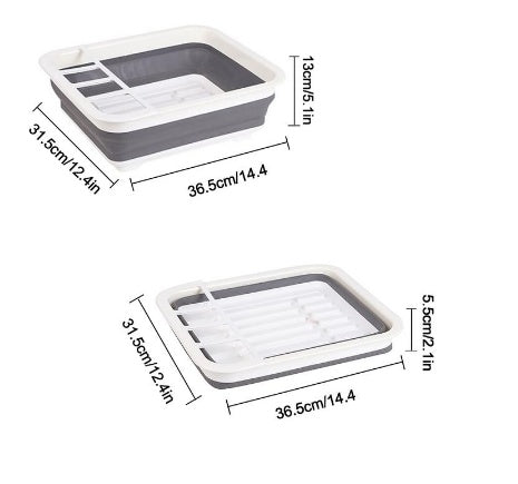 Folding kitchen drain dish rack